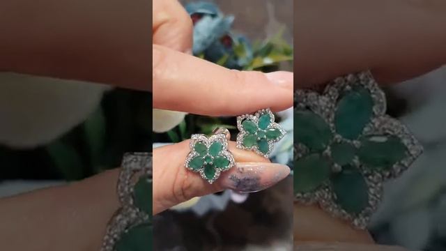 Натуральные изумруды, пуссеты 🌺 3100р🌺 смотреть онлайн