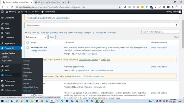 How To Change WP-Admin URL For WordPress | Login Security/WordPress Bangla Tutorial 2021. смотреть онлайн