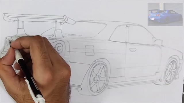 Car Design Sketch | Nissan Skyline R34 | How to draw Nissan Skyline смотреть онлайн
