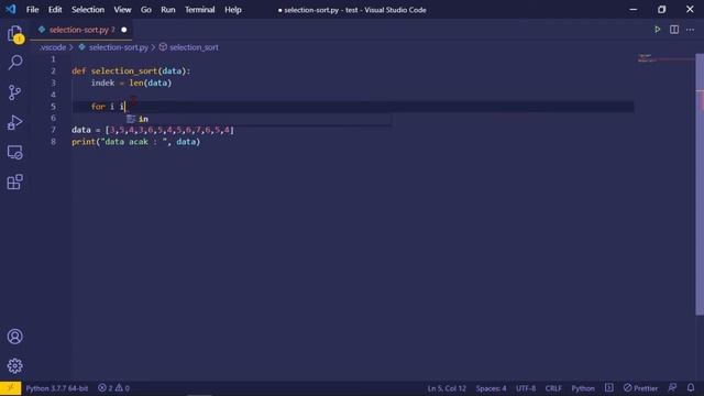 Algoritma Selection Sort Python смотреть онлайн