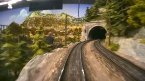 ВИД ИЗ КАБИНЫ МАШИНИСТА МАКЕТ ЖЕЛЕЗНОЙ ДОРОГИ