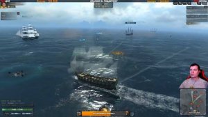 World of Sea Battle ? ФАРМ в ОПАСНЫХ ВОДАХ на Корабле HMS MORDAUNT 3-го Ранга