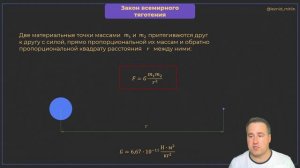 Урок № 6 Силы в природе. Закон всемирного тяготения. Сила тяжести. Вес тела