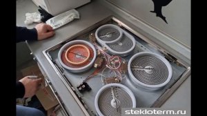 Замена стекла на варочной панели KAISER на стекло с собственным дизайном "Горы в тумане"