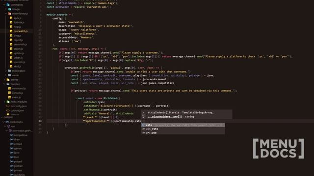 Discord.js v11 Bot Tutorial - Overwatch Command (Episode #28) | MenuDocs смотреть онлайн