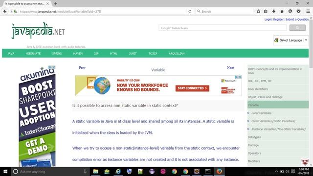 Is it possible to access non static variable in static context?
- javapedia.net смотреть онлайн