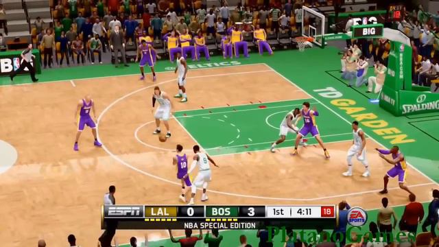 NBA Los Angeles Lakers vs Boston Celtics - 1st Qrt - NBA Live 14 - PlayStation 4 - HD смотреть онлайн