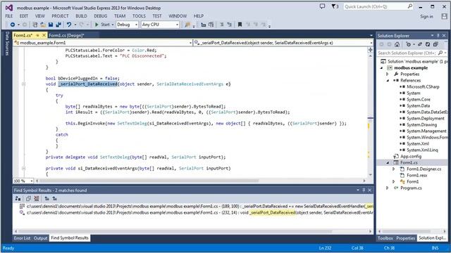 Modbus Example смотреть онлайн