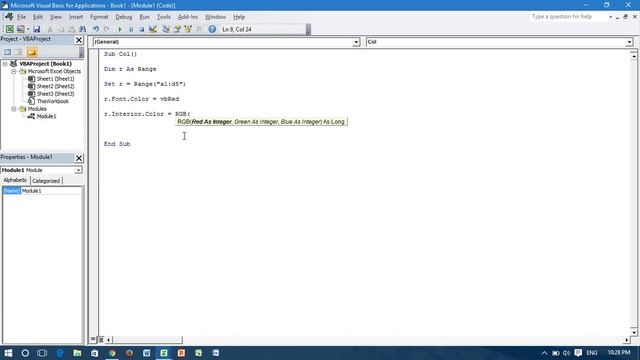 Excel VBA: Change Font and Background Color of Cells смотреть онлайн