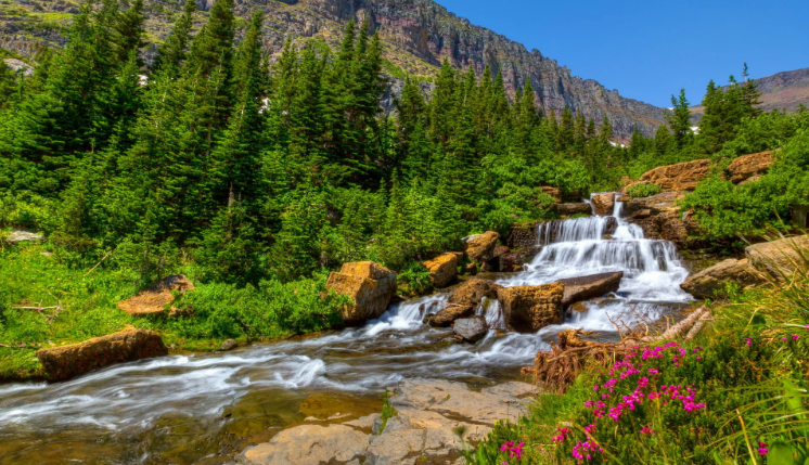 Успокаивающая горная река с водопадом ✦ Звуки леса и пение птиц ✦ Relax Sleep смотреть онлайн