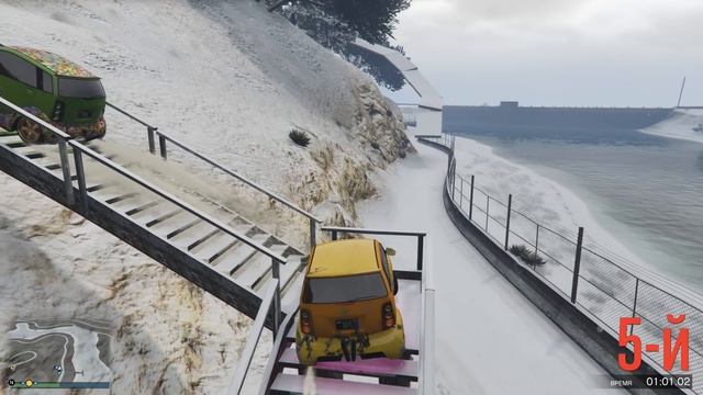 ЗИМНИЙ ДРИФТ НА КЛЕВЫХ НОВОГОДНИХ ГОНКАХ GTA ONLINE (ГОНКИ ГТА 5) смотреть онлайн