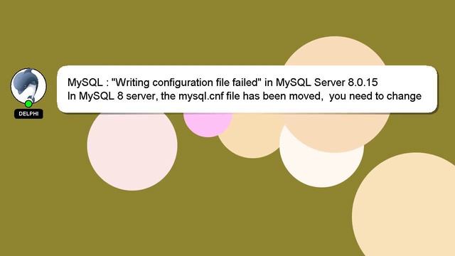 MySQL : "Writing configuration file failed" in MySQL Server 8.0.15 смотреть онлайн