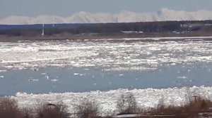 Ледоход на Печоре и Уральские горы