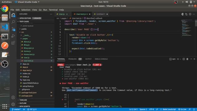 Jest setTimeout | #6 | React Testing Library Tutorial in Hindi смотреть онлайн