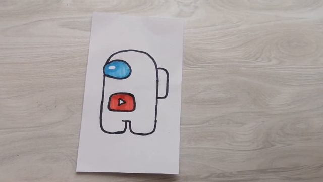 Как нарисовать Амонг Ас с кнопкой Ютуб?| How to draw Among Us? смотреть онлайн