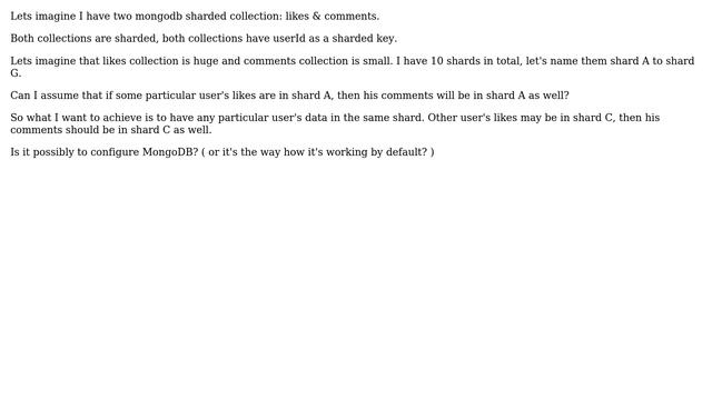 Databases: MongoDB sharding multiple collections with the same shard key смотреть онлайн