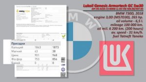Lukoil Genesis Armortech GC 5w30 (отработка из BMW 730D, 6 200 km  200 м.ч.)