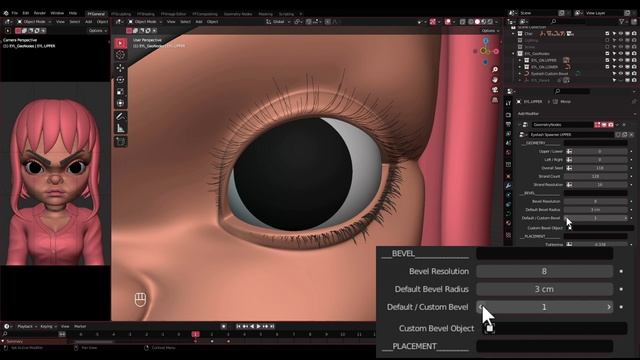 Eyelashes with the help of Geometry Node | Blender 3.1+ | Video Demo | Free download смотреть онлайн