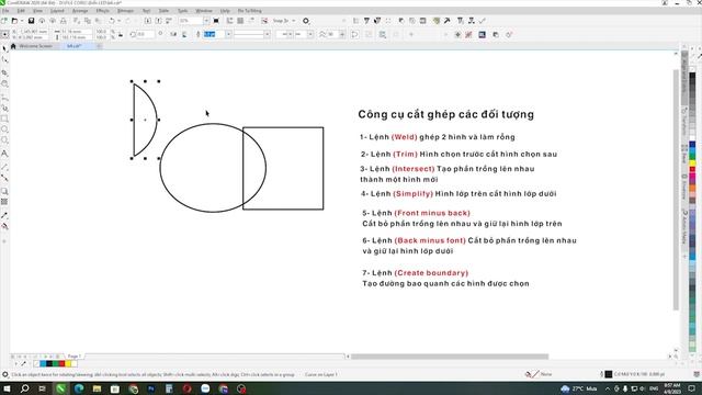 7 LỆNH CẮT GHÉP CÁC ĐỐI TƯỢNG VÀ HÌNH TRONG COREL смотреть онлайн