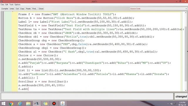 Scrollbar in AWT смотреть онлайн