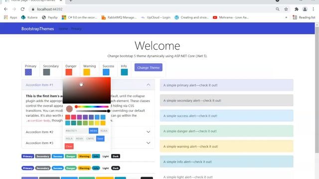 Change bootstrap theme dynamically in asp.net core. смотреть онлайн