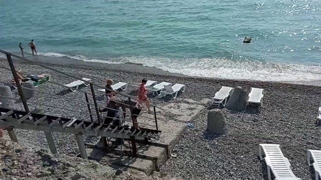 Абхазия Гагры отель "Европа" обзор пляжа смотреть онлайн