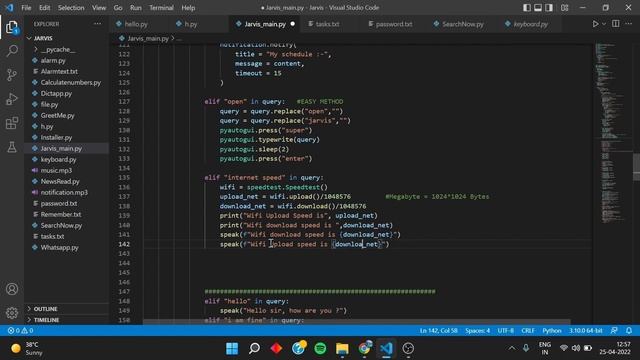 Check Your Internet Speed Just By Speaking | How to make Jarvis in Python | Jarvis 2.0|Jarvis Pytho смотреть онлайн