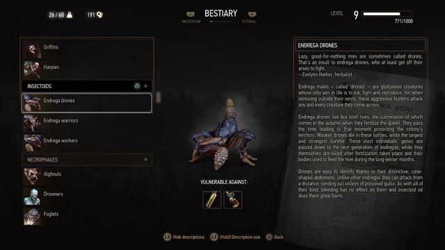 BESTIARY: Endrega drones (Witcher 3 In-Game Lore Read Aloud) смотреть онлайн