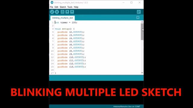 Multiple Blinking LED and Reversing Chasing LED Lights with Arduino смотреть онлайн