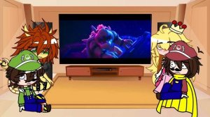 super mario reacts to peaches song // gacha club // the super mario bros movie // not a ship!!