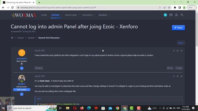 Cannot log into the admin Panel after joining Ezoic - Xenforo | Rana Zaabi смотреть онлайн