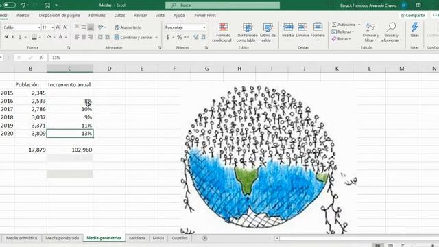 Media Geométrica ejemplo con MS Excel смотреть онлайн