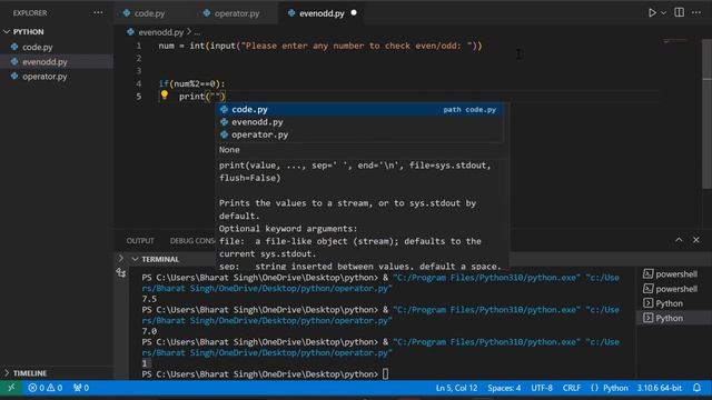 3) If-Else, operators and for loop in python смотреть онлайн