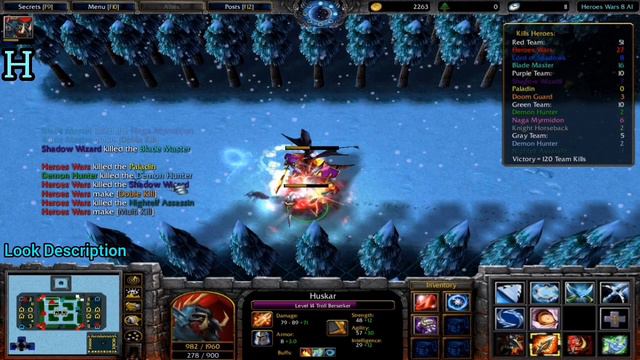 Gameplay Map Heroes Wars 8 AI - Hero Huskar Troll Berserker - Kill Heroes 56 Rampage смотреть онлайн