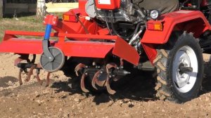 Подключение активной ФРЕЗЫ к МИНИТРАКТОРУ  |  РАБОТА в поле