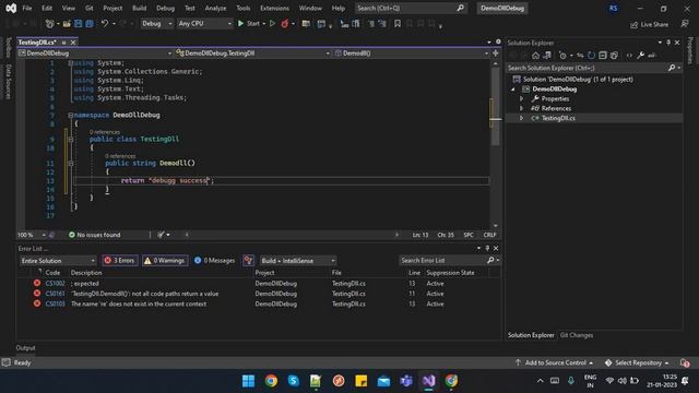 How to create class/dll library and debug in Visual Studio | How to Debug dll Code using VS смотреть онлайн