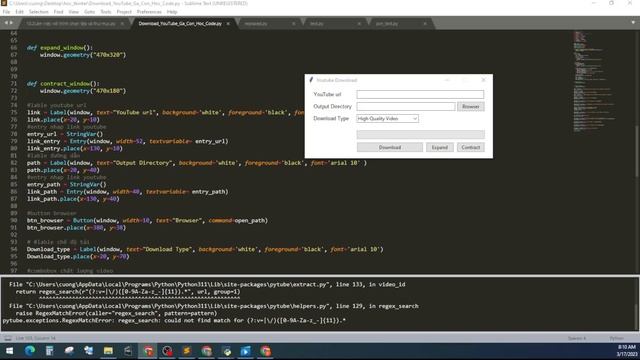 Tạo giao diện tool download video Youtube bằng python смотреть онлайн