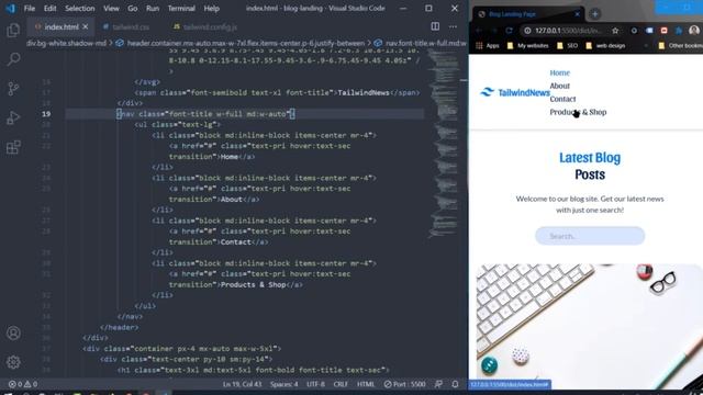 9- Create a Navbar in the Tailwind CSS смотреть онлайн