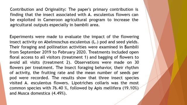 Insect Activities and their Impact on the Yield of Abelmoschus esculentus L Malvaceae in Bambili смотреть онлайн