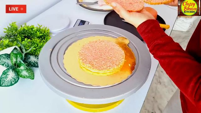Bakery से अच्छा 1/2 kg का 2 Tier Cake बनाने के Secretsआज की Live Class में, Real & Artificial flowe смотреть онлайн