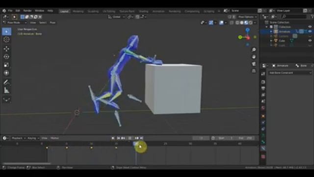 BLENDER 2.83 Анимация прыжка 2 смотреть онлайн