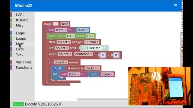 ftduino32 - First app with Micropython, LVGL and Blockly смотреть онлайн