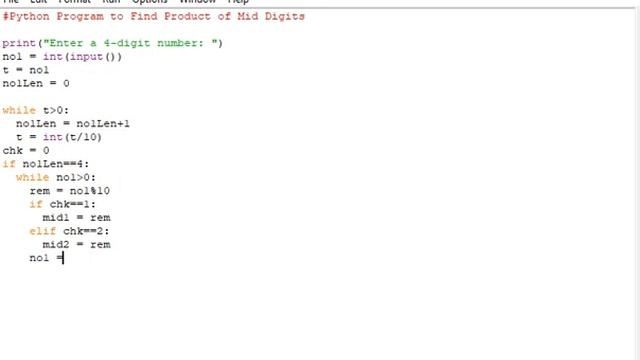 Python Program to Find Product of Mid Digits смотреть онлайн