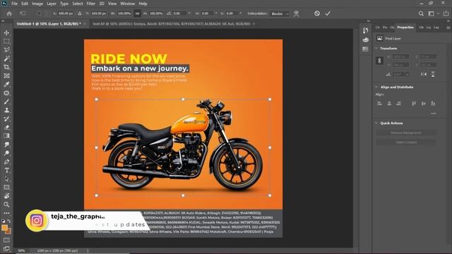 Royal Enfield Instagram Banner Design In Photoshop #TEJA The Graphic Designer