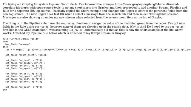 DevOps & SysAdmins: Graylog: Fields from Pipeline rule not showing up in search data смотреть онлайн