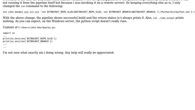 Unix & Linux: Pass local environment variables to Python script on Windows server using SSH смотреть онлайн