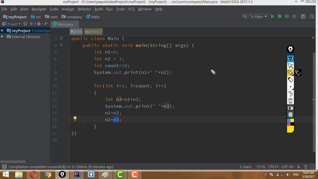How to print Fibonacci Series in Java Tutorial смотреть онлайн