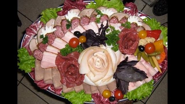 Красивая подача нарезки - праздничный стол. смотреть онлайн