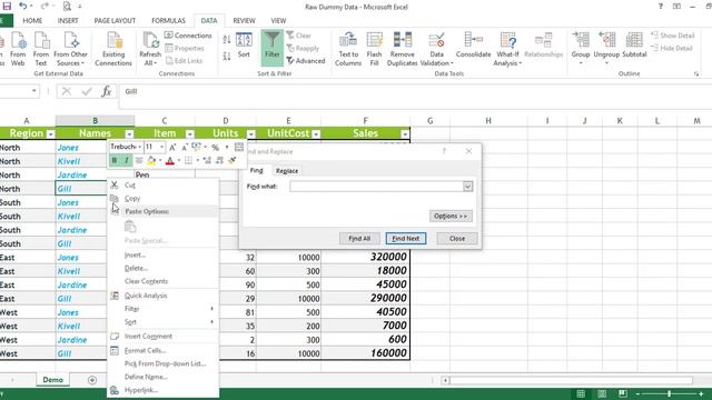 How To Find Replace Sort And Filter The Data In MS Excel