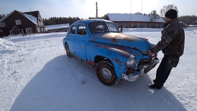 Поездка в соседнее село на Газ-М 20 _Победе_ 03. 03. 2019. смотреть онлайн